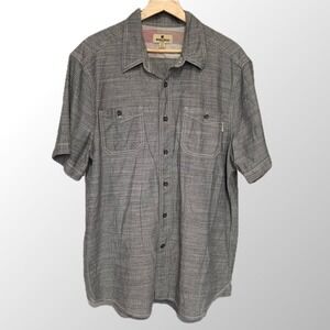 Woolrich Mens Short Sleeve Button Up Shirt Size‎ Large Heathered Gray